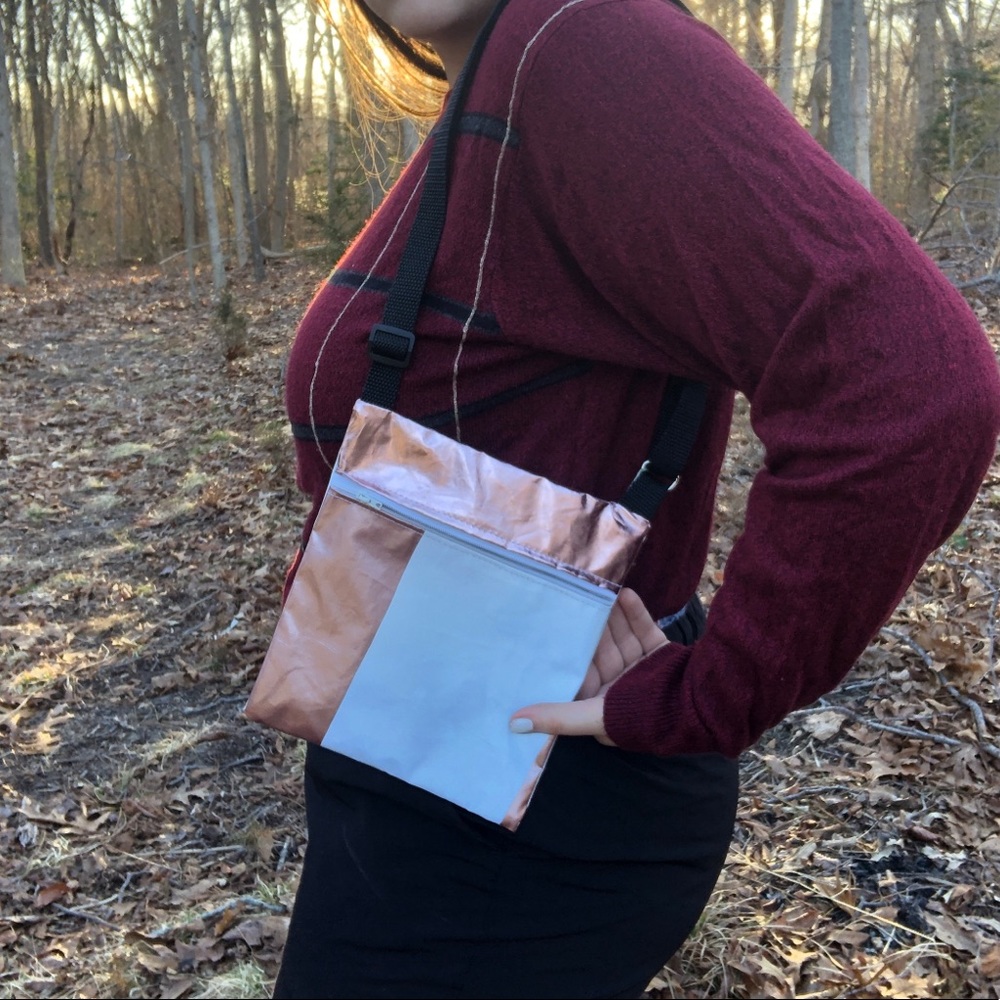 Retro Crossbody purse handmade metallic